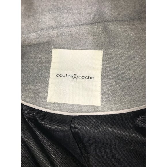 Cache Cache Women's Gray Polyester Faux Fur Trim Hooded Winter Coat - Picture 3 of 9